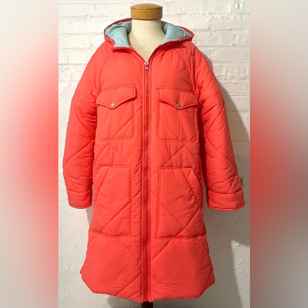 We the Free Orange puffer duvet coat sz small oversized winter coat Free People